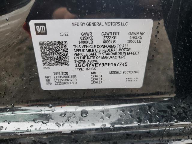 1GC4YVEY9PF167745 - 2023 CHEVROLET SILVERADO K3500 HIGH COUNTRY BLACK photo 13