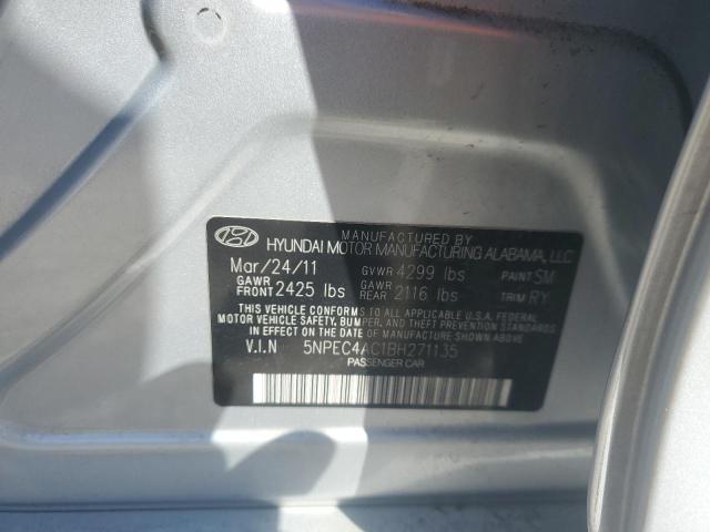 5NPEC4AC1BH271135 - 2011 HYUNDAI SONATA SE SILVER photo 13