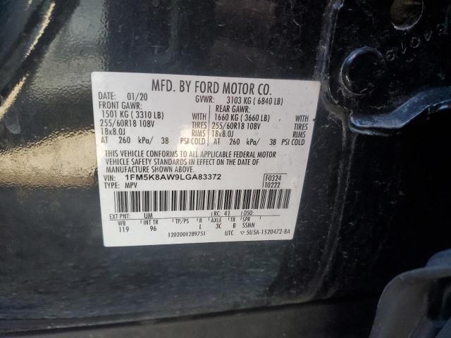 1FM5K8AW9LGA83372 - 2020 FORD EXPLORER POLICE INTERCEPTOR Qara foto 13