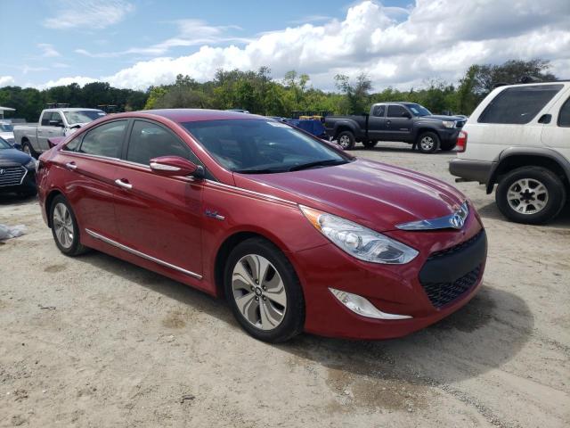 KMHEC4A40FA122877 - 2015 HYUNDAI SONATA HYBRID RED photo 4