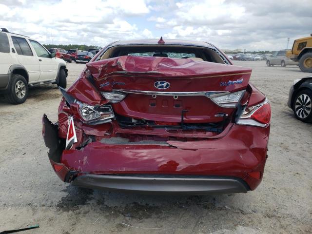 KMHEC4A40FA122877 - 2015 HYUNDAI SONATA HYBRID RED photo 6