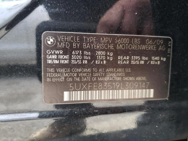 5UXFE83519L309147 - 2009 BMW X5 XDRIVE48I BLACK photo 13