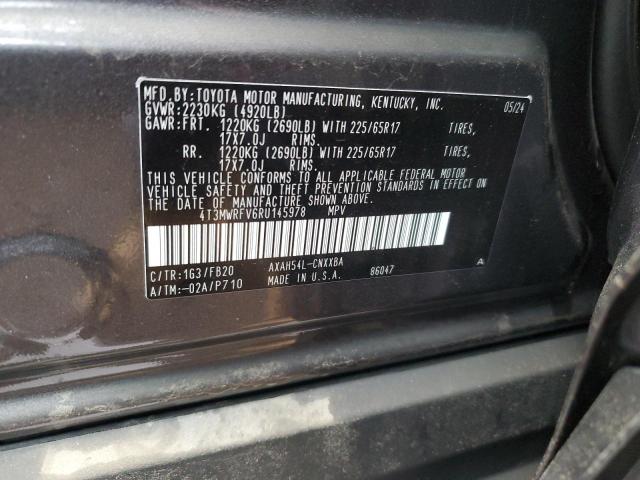 4T3MWRFV6RU145978 - 2024 TOYOTA RAV4 LE GRAY photo 13