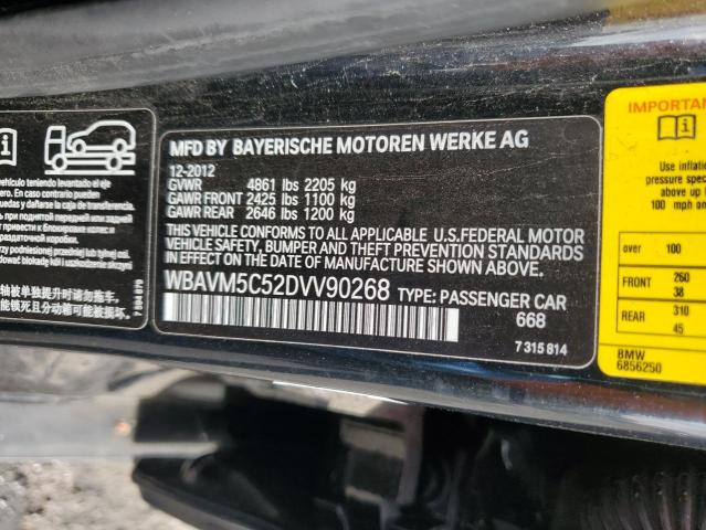 WBAVM5C52DVV90268 - 2013 BMW X1 XDRIVE35I BLACK photo 13