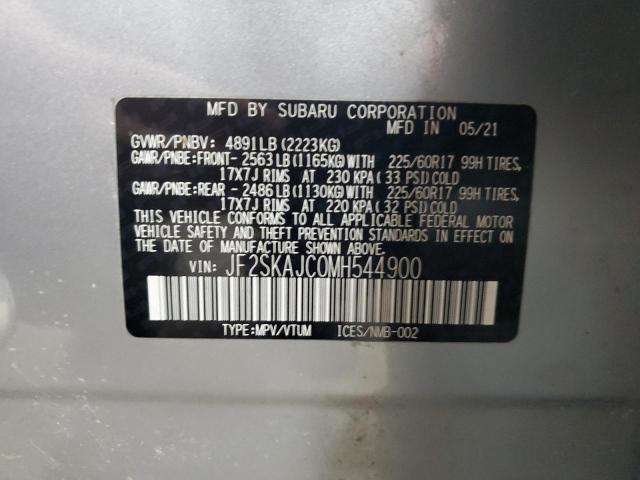 JF2SKAJC0MH544900 - 2021 SUBARU FORESTER PREMIUM SILVER photo 14