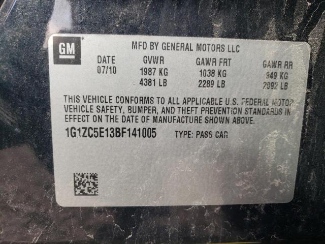 1G1ZC5E13BF141005 - 2011 CHEVROLET MALIBU 1LT BLACK photo 12