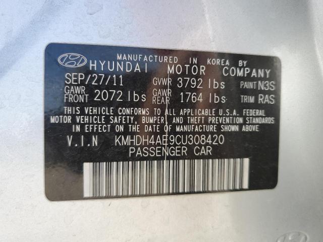 KMHDH4AE9CU308420 - 2012 HYUNDAI ELANTRA GLS SILVER photo 13