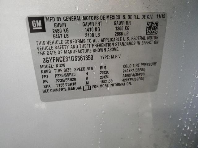 3GYFNCE31GS561353 - 2016 CADILLAC SRX PERFORMANCE COLLECTION SILVER photo 13