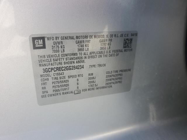 3GCPCREC2GG284234 - 2016 CHEVROLET SILVERADO C1500 LT SILVER photo 13