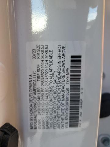5FNYF8H50PB016520 - 2023 HONDA PASSPORT EXL WHITE photo 13