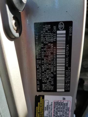 4T1BE32K84U848664 - 2004 TOYOTA CAMRY LE TAN photo 12