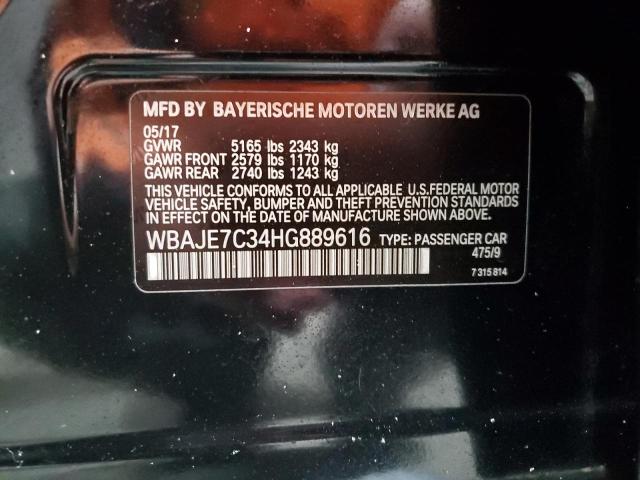 WBAJE7C34HG889616 - 2017 BMW 540 XI BLACK photo 12