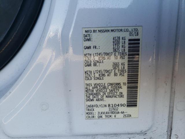 1N6BF0LY1JN810490 - 2018 NISSAN NV 2500 S TWO TONE photo 12