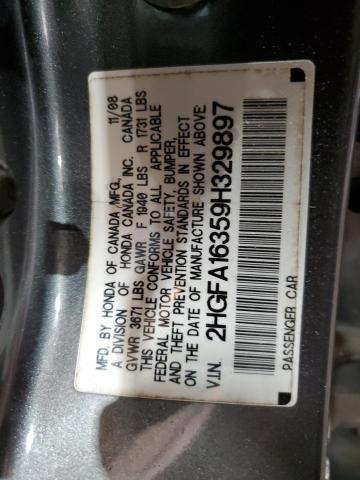 2HGFA16359H329897 - 2009 HONDA CIVIC VP GRAY photo 13