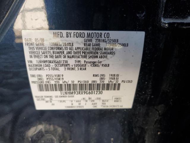 1LNHM93RX9G601230 - 2009 LINCOLN MKS BLACK photo 12