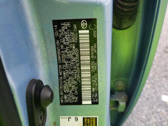 JTDKN3DP4E3058539 - 2014 TOYOTA PRIUS PLUG BLUE photo 12