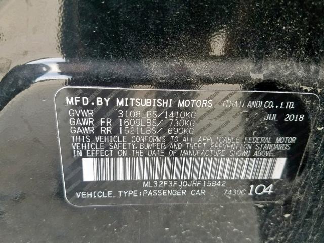 ML32F3FJ0JHF15842 - 2018 MITSUBISHI MIRAGE G4 ES  foto 10