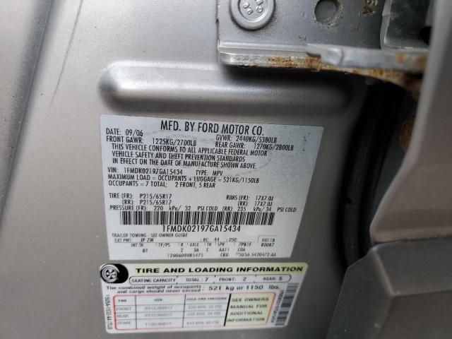 1FMDK02197GA15434 - 2007 FORD FREESTYLE SEL SILVER photo 14