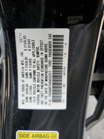 19UUA8F50CA002217 - 2012 ACURA TL BLACK photo 12