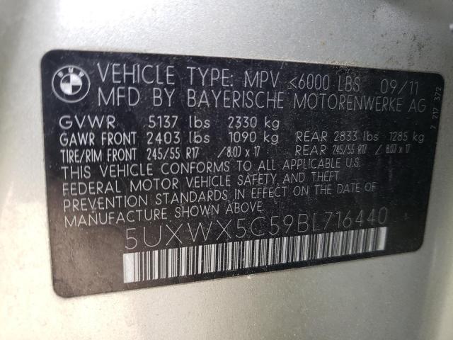 5UXWX5C59BL716440 - 2011 BMW X3 XDRIVE28I GOLD photo 13