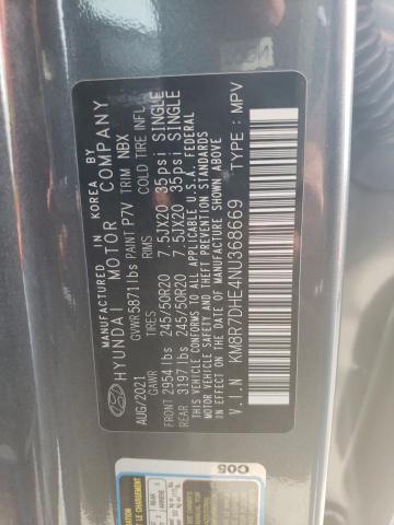 KM8R7DHE4NU368669 - 2022 HYUNDAI PALISADE CALLIGRAPHY GRAY photo 12