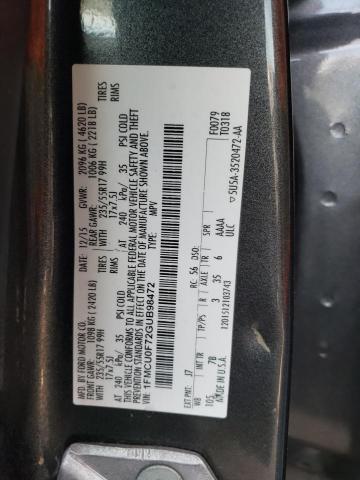 1FMCU0F72GUB98472 - 2016 FORD ESCAPE S GRAY photo 13