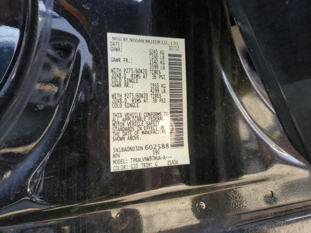 5N1BA0ND3DN602588 - 2013 NISSAN ARMADA SV BLACK photo 13