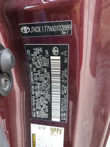 JTKDE177X60103889 - 2006 TOYOTA SCION TC მუქწითელი ფოტო 13