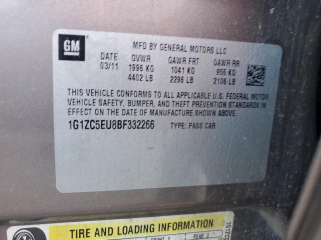 1G1ZC5EU8BF332266 - 2011 CHEVROLET MALIBU 1LT BROWN photo 12