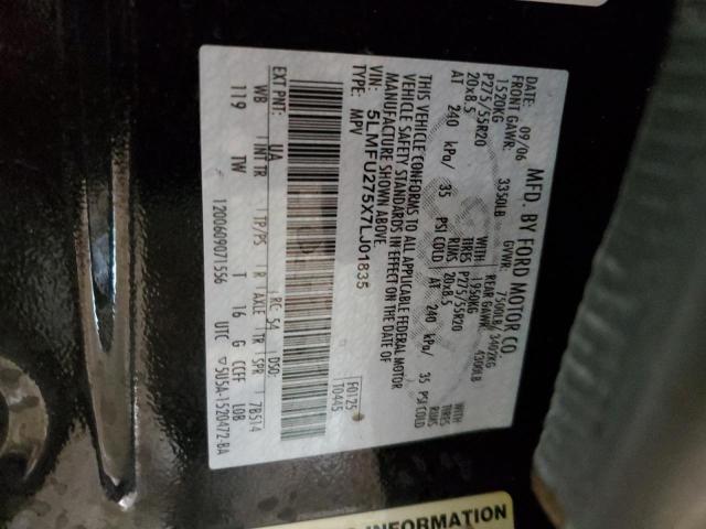 5LMFU275X7LJ01835 - 2007 LINCOLN NAVIGATOR შავი ფოტო 13