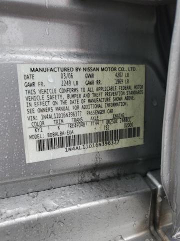 1N4AL11D16N396377 - 2006 NISSAN ALTIMA S SILVER photo 12