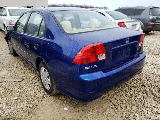 1HGES16395L025171 - 2005 HONDA CIVIC DX VP Mavi foto 2