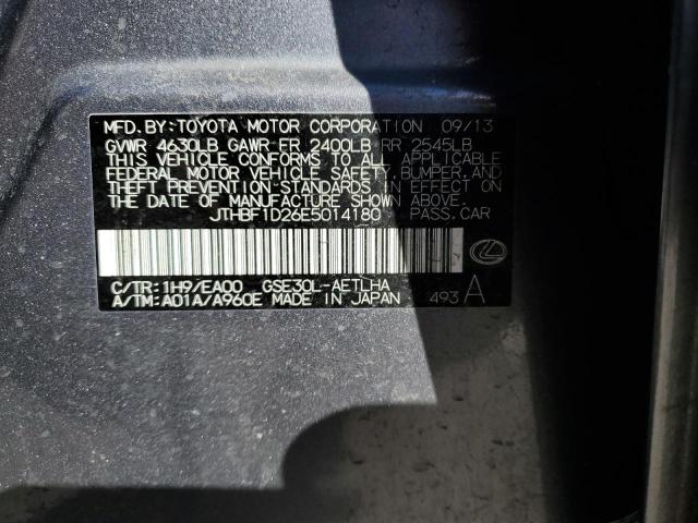 JTHBF1D26E5014180 - 2014 LEXUS IS 250 GRAY photo 12