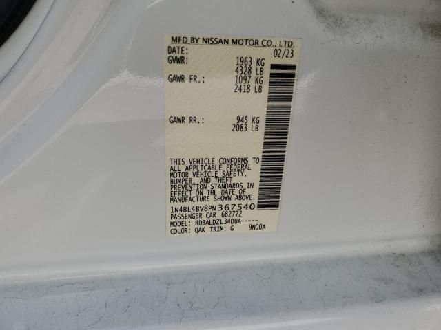 1N4BL4BV8PN367540 - 2023 NISSAN ALTIMA S WHITE photo 12