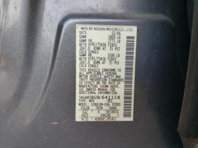 5N1AR18U26C641158 - 2006 NISSAN PATHFINDER LE 灰色 照片 13