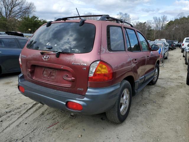 KM8SC73D54U787688 - 2004 HYUNDAI SANTA FE GLS RED photo 3