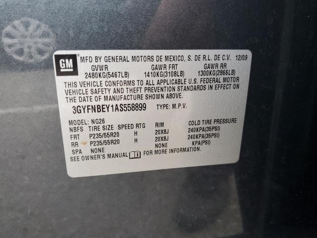 3GYFNBEY1AS558899 - 2010 CADILLAC SRX PERFORMANCE COLLECTION გრაფიტი ფოტო 13