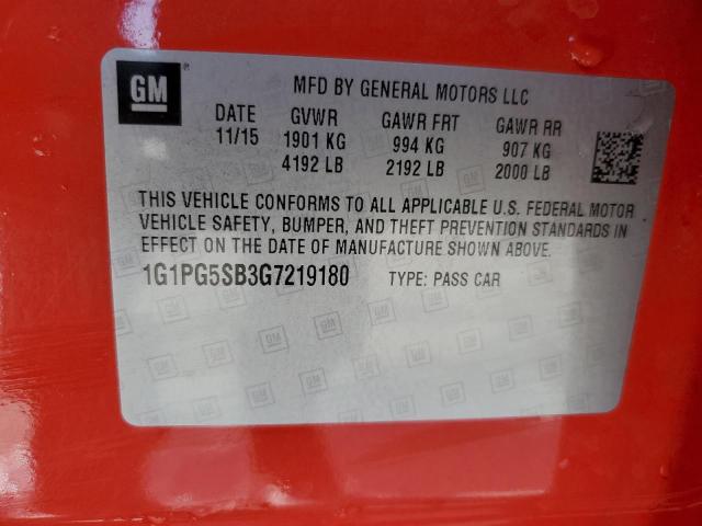 1G1PG5SB3G7219180 - 2016 CHEVROLET CRUZE LIMI LTZ RED photo 12