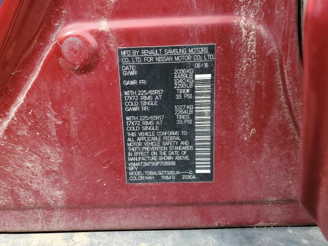 KNMAT2MT9GP708938 - 2016 NISSAN ROGUE S RED photo 13