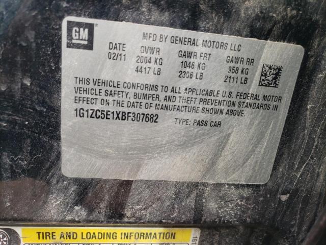 1G1ZC5E1XBF307682 - 2011 CHEVROLET MALIBU 1LT BLACK photo 13