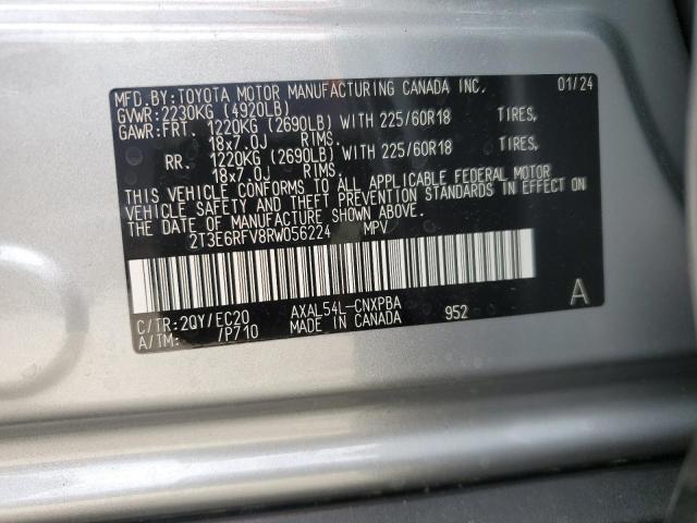 2T3E6RFV8RW056224 - 2024 TOYOTA RAV4 XSE SILVER photo 14