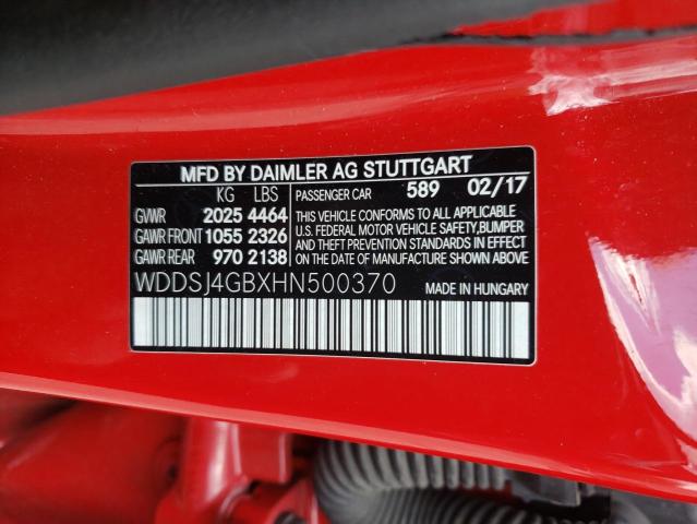 WDDSJ4GBXHN500370 - 2017 MERCEDES-BENZ CLA 250 4MATIC RED photo 10