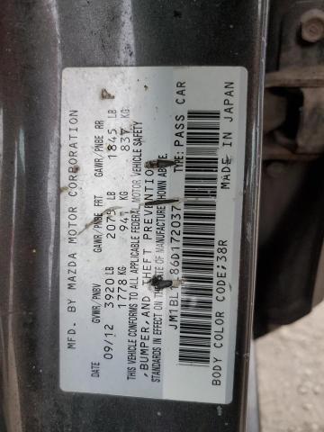 JM1BL1L86D1720376 - 2013 MAZDA 3 I GRAY photo 13