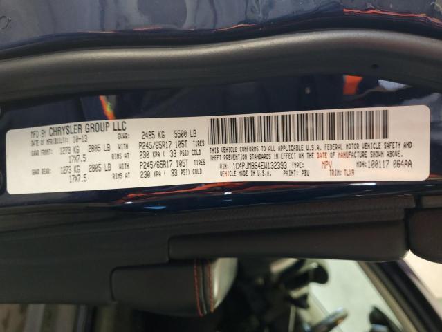 1C4PJMBS4EW132393 - 2014 JEEP CHEROKEE TRAILHAWK BLUE photo 13