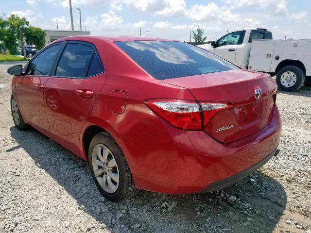 2T1BURHE1FC471820 - 2015 TOYOTA COROLLA L RED photo 3