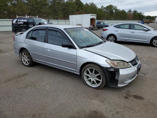 2HGES16555H541235 - 2005 HONDA CIVIC LX SILVER photo 4