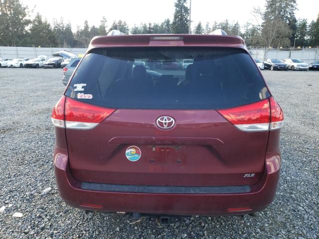 5TDYK3DC9DS391963 - 2013 TOYOTA SIENNA XLE MAROON photo 6