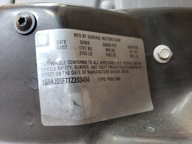 1G8AJ55F77Z203494 - 2007 SATURN ION LEVEL 2 SILVER photo 12