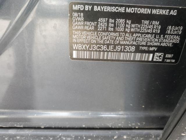 WBXYJ3C36JEJ91308 - 2018 BMW X2 SDRIVE28I GRAY photo 14