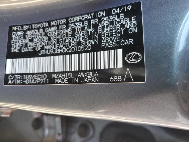 JTHU9JBH0K2010520 - 2019 LEXUS UX 250H BLUE photo 13